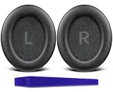 SOULWIT イヤーパッド イヤークッション for EarFun Wave Pro ANC ヘッドセット 用 交換 パッド ヘッドパッド 柔らかいプロテインレザー イヤーカップ 高密度フォーム 耳当て - ブラック