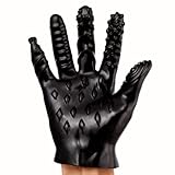 MUGEN∞（夢幻）【人気商品 オナニー グローブ 魔法の指先 マッサージ SMグッズ ブラック】黒 sex用の手袋 手マン ゴム手袋 SMプレイ ソフト シリコーン 防水 厚手 女性用 男性用 男女兼用 オナホ 早漏 包茎 繰り返し使える オーガズム 初心者向け えっちグッズ 大人のおもちゃ アダルトグッズ