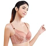 【SEBLES】マタニティ コットン 授乳 前開き エレガント レース バストアップ ブラジャー 4列 4段 ホック 無地 全5色(あずきピンク,95C)