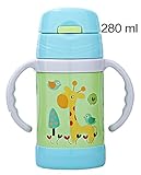 ハンドルグリーンGiraffの真空断熱ステンレス鋼シッピーカップ、9オンス