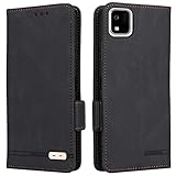 京セラ かんたんスマホ3 A205KC ケース 手帳型 【 ストラップ 同梱 】 適用 かんたんスマホ3 A205KC ワイモバイル スマホケース かんたんスマホ3 手帳ケース A205KC 手帳型ケース かんたんスマホ3 カバー ケース a205kc カバー かんたんスマホ3 case 【Heofuixt】 滑り止め 合成レザー スタンド カバー カード 収納 カード入れ ストラップ カードケース スマホケース 金具 ストライプ 磁石内蔵 マグネット 留め具 ケース 携帯ケース つや消し レトロ ブラック