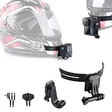 ウェアラブルカメラ 顎マウント、GoPro ゴープロ 用 オートバイヘルメット顎 粘着 マウント アクセサリー ヘルメットチンホルダー GoPro hero 13/12/11/10/9/8/7 Osmo Action Insta360 対応