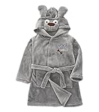 Candykids 可愛い子に可愛いバスローブ　お子様にピッタリ 出産祝い 贈り物 にも 子供用 キッズ ガウン タオル地 お風呂 (110cm, グレー2)