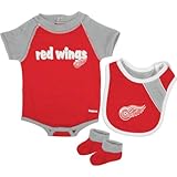 NHL Detroit Red Wingsクリーパー,よだれかけ& Bootieセット – r52njdee Infant レッド