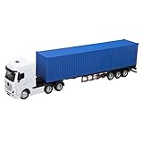 トラックモデル 1:50スケール コンテナ 屋内用 取り外し可能 装飾コレクション トラクタートレーラー (青)