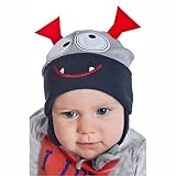 Yo 。シンコットンベビーBoy Spring Fall Funny Eyes European Hat With Chin Strap tight-up カラー: グレー