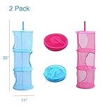 パックの2メッシュHanging Storage With 3コンパートメントHangingメッシュポータブル旅行折りたたみ子供おもちゃストレージバスケットオーガナイザーバッグHanging衣類乾燥機