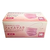 [つばさ] 3層式 オーバーヘッド 不織布マスク ピンク 3層不織布マスク 頭かけタイプ 業務用 食品の取り扱い ホコリ防止 立体プリーツ加工 フリーサイズ 使い捨てマスク 3PLY 50枚入 JHPIA (全国マスク工業会)【日本産業規格 JIS T9001 医療用マスク クラスⅠ適合審査合格品】 (ピンク)