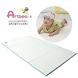 Artbee ベビー プレイマット ベーシック4段 赤ちゃん サークルマット フロアマット クリームブルー 120×200×4cm