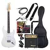 PhotoGenic エレキギター 初心者入門エントリーセット STタイプ ST-180/WH ホワイト [ソフトケース/シールド/アンプ/チューナー/ストラップ/ピック/ピックケース/弦/ワインダー/教則DVD/調整用レンチ付属]
