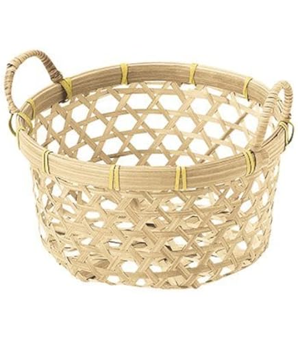 Amazon.co.jp: トータル通販 竹三ツ足丸カゴのみ 尺2 820-23006(Z982