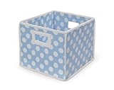 Badger Basket Folding Nursery Basket/Storage Cube, Blue Dot by Badger Basket [並行輸入品]