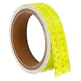 PATIKIL 反射テープ 1ロール 4.5 M x 25 mm 防水 接着剤 高視認性注意警告 安全テープリフレクター トラック トレーラー 車用 蛍光イエロー