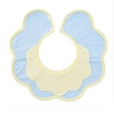 GOWOW 最大吸収性ブルー/パープルのために360度回転コットン防水幼児のビブ (藍)