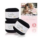 RMY.H コットンヤーン 毛糸 中細 100g 3ロールセット ふわふわ毛糸 (04ライトイエロー)