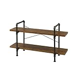 インテリアパイプラック 2段 120W ウッドラック インテリアラック ヴィンテージ ディスプレイラック おしゃれ 収納 木製