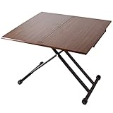 タンスのゲン 拡張＆昇降テーブル ガス圧式 無段階高さ調節 伸縮式 キャスター付き ダイニングテーブル 木目調 ウォールナット 41900012 00