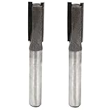 uxcell ストレートルータービット スチール 合金 シルバートーン 木工 シングルフルート