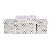 Blu -モナコ折りたたみ式ストレージ引き出しクローゼットドレッサーオーガナイザービン蓋 – 3 Piece Set – ホワイトandブラックドット柄パターン – Great forストレージと組織