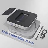 JUSANKO Mac Mini ハブ 13-in-1 ブラケット 2TBハードディスクドライブ SATA SSD/HDDポート 4K 30Hz HDMI 1080P VGA 2つUSB-A 3.0ポート 2つUSB-A 2.0ポート TF/SDカードスロット オーディオジャック ビデオポート対応 USB-C(2020/2018 Mac Mini)