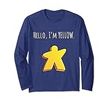 Unisex Hello I'm Yellow Meeple. Board Games long sleeve t-shirt 2XL Navy [並行輸入品]