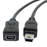 USB2.0-Mini B延長ケーブル オスtoメス USB2.0-Mi ni B to Mini B５芯線 5PINケーブル ミニBコネクタ －ミニBコネクタ 高速データ電源用