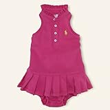 ポロラルフローレン メッシュ ノースリーブワンピース ピンク (女の子3～9か月用) 6M [並行輸入品]