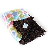 AllyZabba blanket - large 34x28in pastel dot /choco by AllyZabba