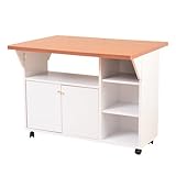 ホワイト／キッチンワゴン キッチン収納 キッチンカウンター 食器棚 食器入れ カウンター 国産 日本製 シンプル キャスター付 可動棚 木製