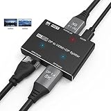 AOOCOO DisplayPort HDMIスプリッター 8K DisplayPort MSTハブ8K@30Hz 4K@120Hz 1入力2出力 方向DP1.4スプリッター デュア モニター DPとHDマルチスクリーン同時ディスプレイ用 (Windows PCのみ)
