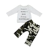 Mimoonkaka 子供服 新生児 幼児 赤ちゃん 男の子 ベビー ボーイズ 衣装 レター Tシャツトップス+カモフラージュ パンツ セット ボーイズ 超可愛い 夏 おしゃれ 人気 半袖 キッズ