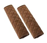 2 PCSベルベットカーシートベルトショルダーパッドシートベルトパッド、 コーヒー