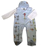 siamsiri : Footie Baby Footed長袖パジャマSleeper with Hat カラー: ブルー
