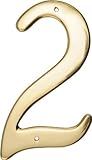 The Hillman Group 847044 4-Inch Traditional Solid Brass House Number 2 [並行輸入品]