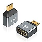 Poyiccot HDMI ミニHDMI変換アダプタ 4K、Mini HDMI to HDMI 変換アダプタ (ミニHDMIタイプCオス - タイプAメス) HDMI 2.0 4K@60Hz ハイスピード 延長 中継 ミニHDMI変換アダプタ （2個セット）