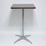 カウンターテーブル・コーヒーテーブル幅60×奥行60×高さ102cm ダークブラウン