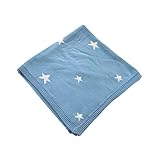 Tortor 1bacha(JP)　男女兼用　ガーゼケット　ベビー　タオルケット　秋冬　ハーフ　赤ちゃん　ブランケット　子供　男の子　女の子　柔らかい　0-1歳　出産祝い　新生児　保温　星柄　青　ピン