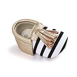 Nasbach　ベビーシューズ　赤ちゃん　キッズ　　ルームシューズ　　縞&ゴールド　11cm