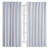 Hansleep カーテン 1級遮光 2枚組 幅100cm丈200cm アイスグレー 断熱 防寒 防音 省エネ 厚手 無地 おしゃれ 洗える