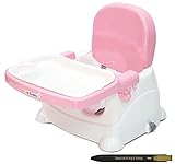 [ゴールドベビー] GOLD BABY ブースターシート + プレート (Booster Seat + Plate) 幼児用のイス, 子供に合わせて4段調節可能, W 38 x L 32.5 x H 