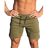 【NORRA】ショートパンツ メンズ ハーフパンツ ランニング 筋トレ スポーツ ルーズ ストレッチ性 フィットネス サッカー アーミーグリーンXL