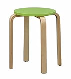 エイ・アイ・エス(AIS) 木製丸椅子 組立式 グリーン LFMI-005GN