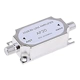 Perfk 金属 70x30mm 衛星 20Db ゲイン インライン アンプ 950-2150mhz 信号 ブースター AP20 銀