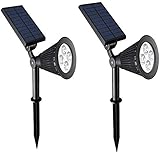 太陽光4LED 屋外防水ガーデンビュースポットライトホーム照明誘導ライトを挿入します。,Whitelight