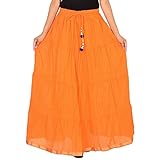 Cotton Solid Tired long Skirt for women (size: length- 40 Inches) Waist- non stretch- 26 X After Str
