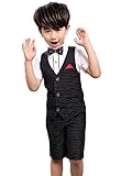 子供スーツ ドット柄 3点セット ベスト＆シャツ＆ズボン フォーマルスーツ キッズ　子供フォーマル 半袖 男の子 スーツ 子供服 上下セット ワイシャツ ベビー 男の子スーツ カジュアル 入学式