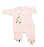 Cute I LOVE YOU SO DEERLY Design PINK Velour Sleepsuit - Tiny Baby by KATIES PLAYPEN? / BABY BEST BU