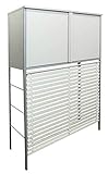 ガルバ 逆ルーバー 大型 室外機カバー 収納庫付き 1664 (アイボリー)