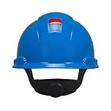 3M Hard Hat with UVicator, H-703V-UV, Vented, 4-Point Ratchet Suspension, Blue by 3M