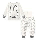 (ウォ２U)Woo2u 男の子 子供 女の子 ガールズ 可愛い 動物柄 長袖 ジャージ シャツ ロング丈パンツ カジュアル ズボン スウェット パジャマ 寝間着 チュニック 上着 2点セット 兎 10